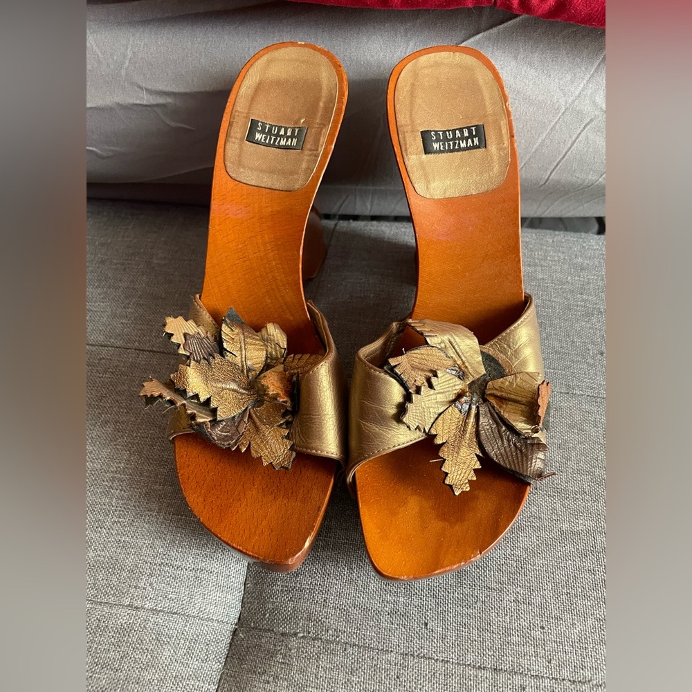 Stuart Weitzman wooden mules 6